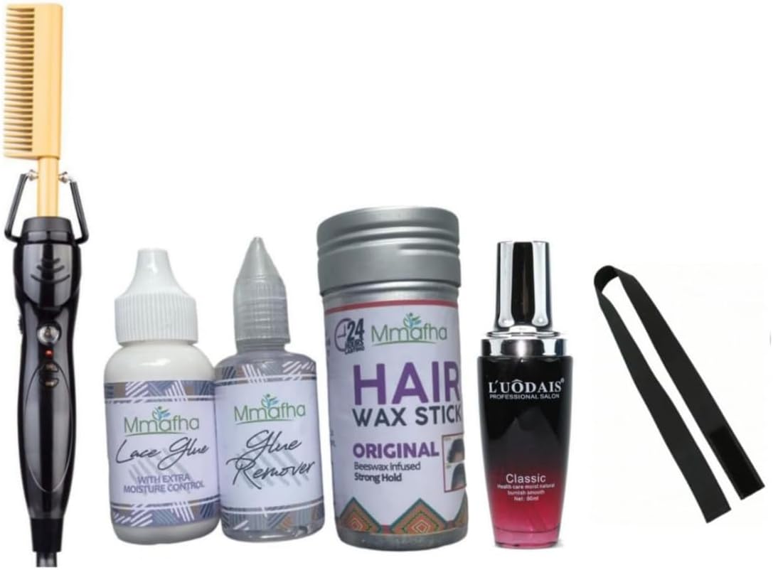 All Your Brazilian Wigs Need- Hot Comb+ Wax Stick+ Glue+ Remover + Serum + Elastic Band