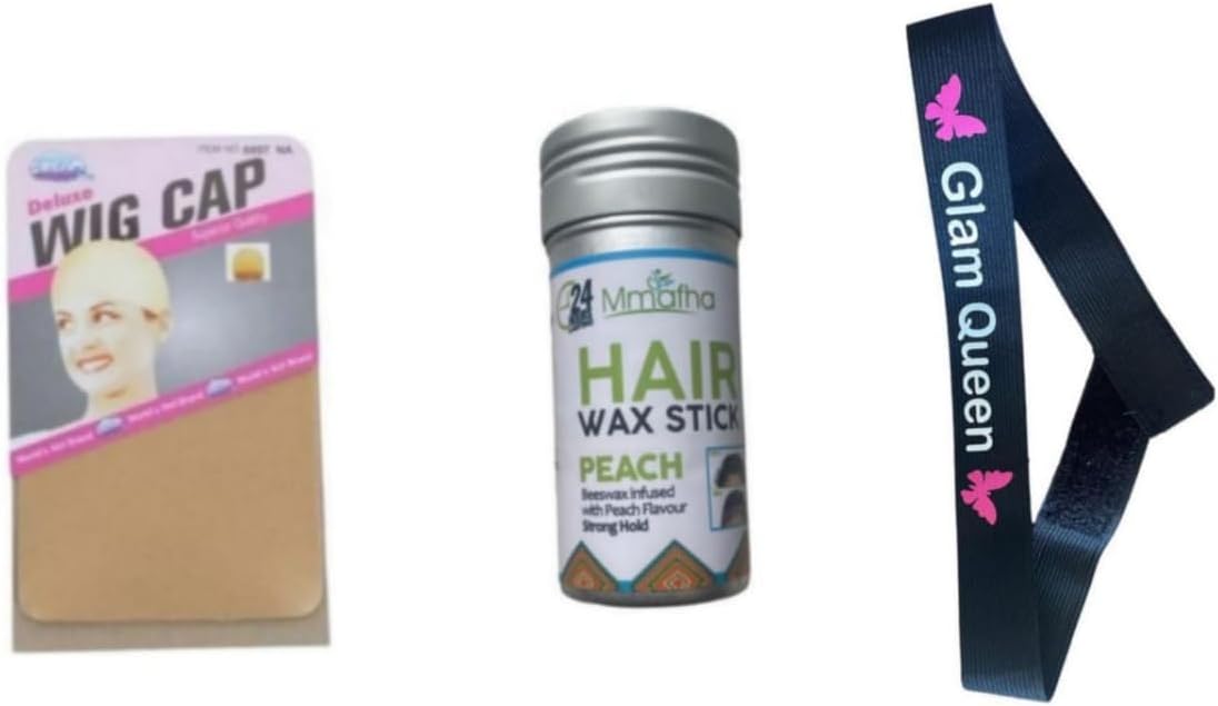 Brazilian Care Comb Wig Cap + Elastic Band & Mmafha Wax Stick