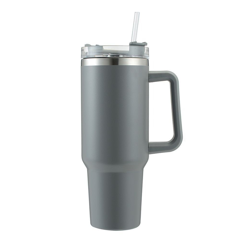 Tumbler with Handle Straw Lid Stainless Steel Travel Mug