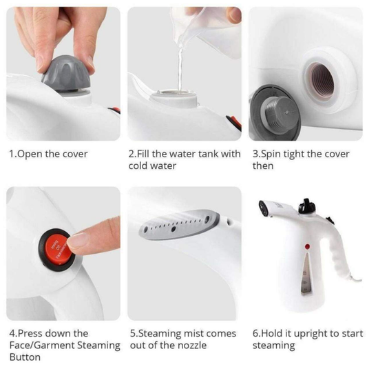 4-in-1 Handheld Facial & Garment Steamer