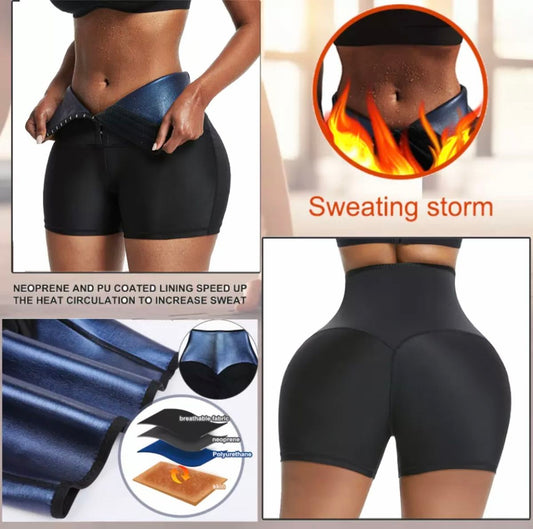 Biker Sauna Tummy Sweat High Waist Shorts
