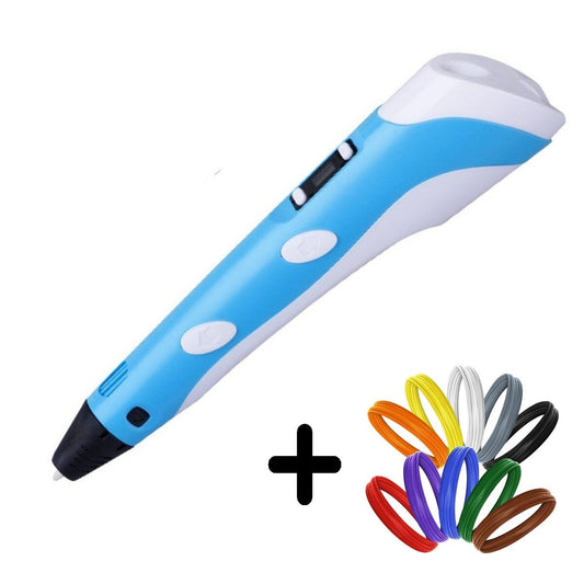 3D Printing Pen PLUS 10 Rolls of PLA Pen Filament - (1xPen + 10xFilaments)