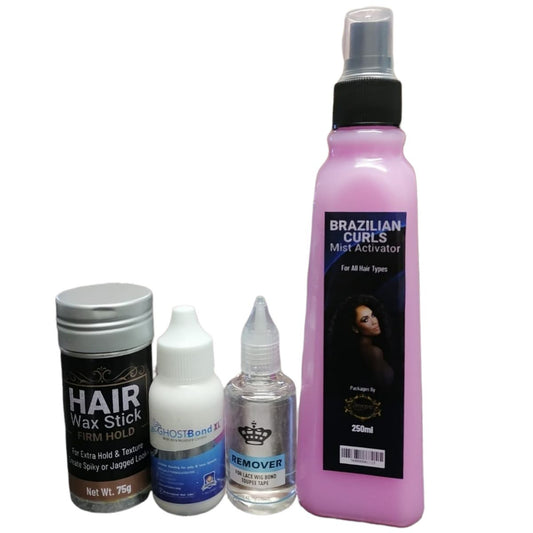 Wig Stand, Canvas Head, Pins, Lace, Glue, Remover, Mist & Hair Stick