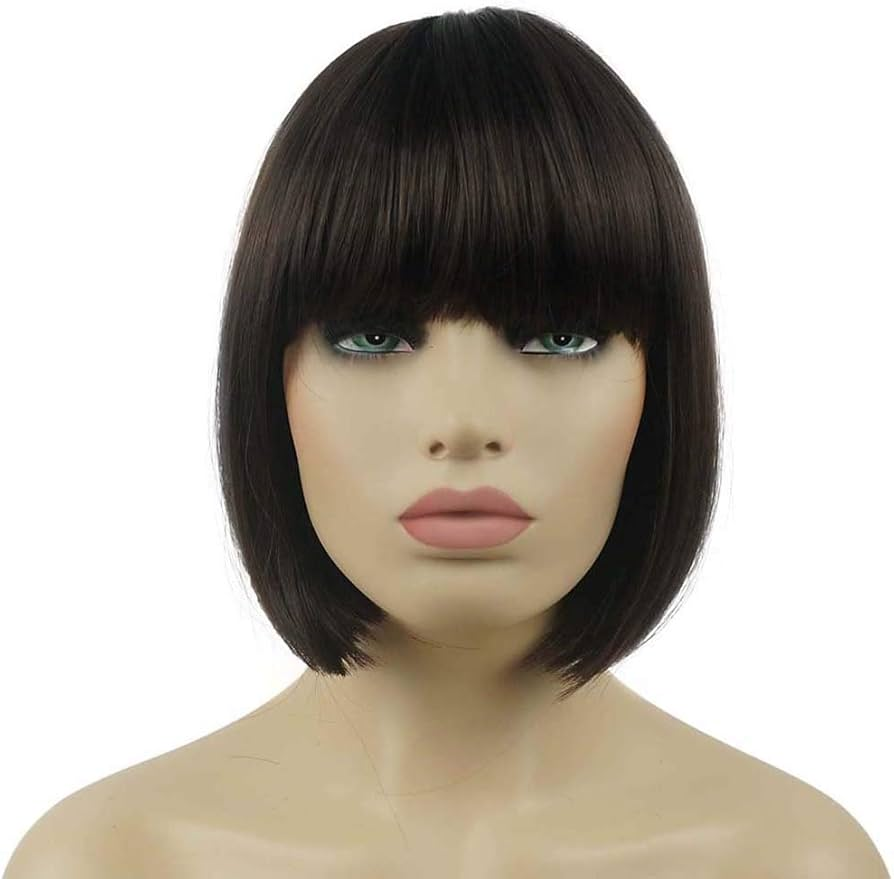 Brazilian/Peruvian Virgin Hair Straight Frontal Lace Wig 10inch Bob Black