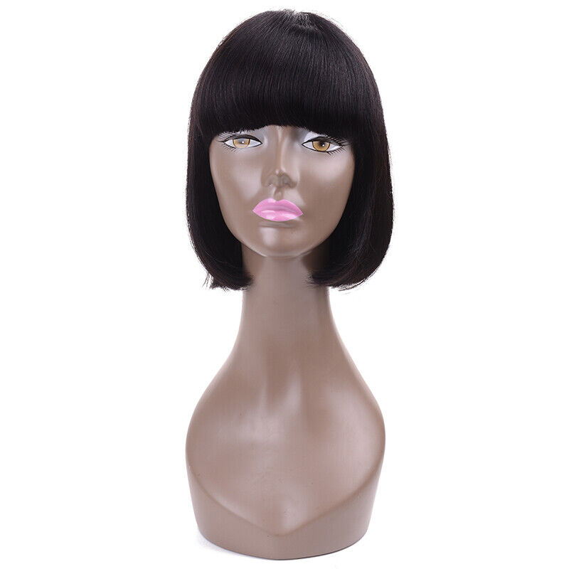Brazilian/Peruvian Virgin Hair Straight Frontal Lace Wig 10inch Bob Black