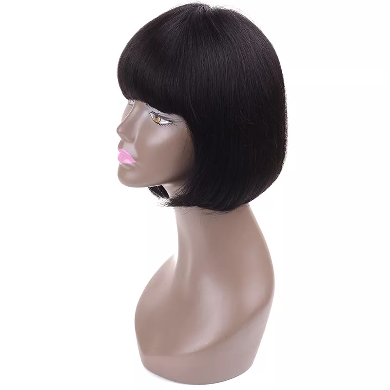 Brazilian/Peruvian Virgin Hair Straight Frontal Lace Wig 10inch Bob Black