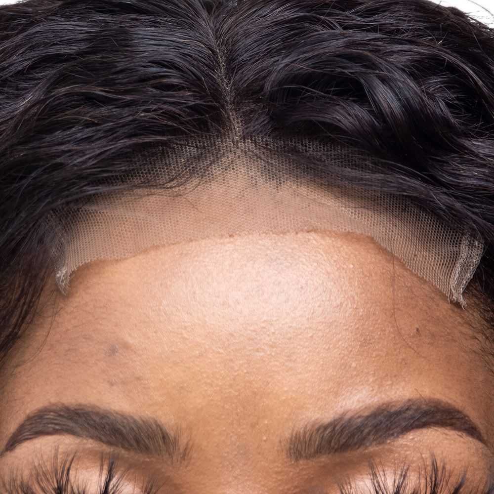 French Curl Water Wave Brazilian 4x4 Closure Wig 10 inches