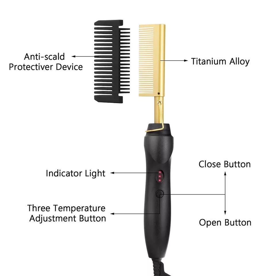 Lilhe Ceramic Hot Comb, Got2b Ultra Glued Styling Gel & a Bonnet - Bundle