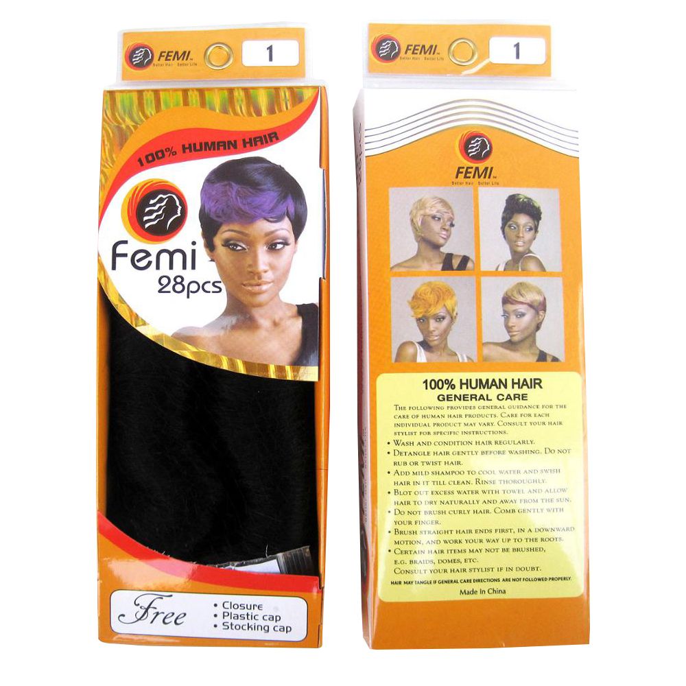 Femi 28 Pieces Human Hair Pieces With Closure