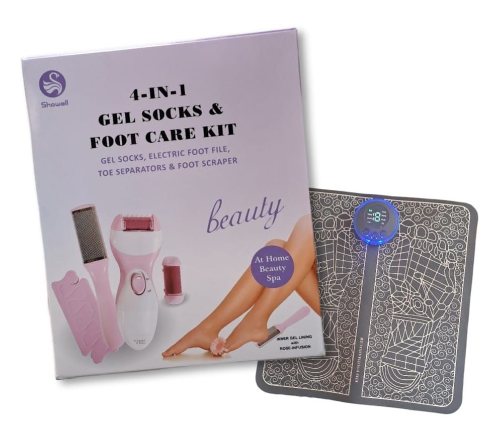 4 in 1 Gel socks & Foot Care Kit & Foot Massager