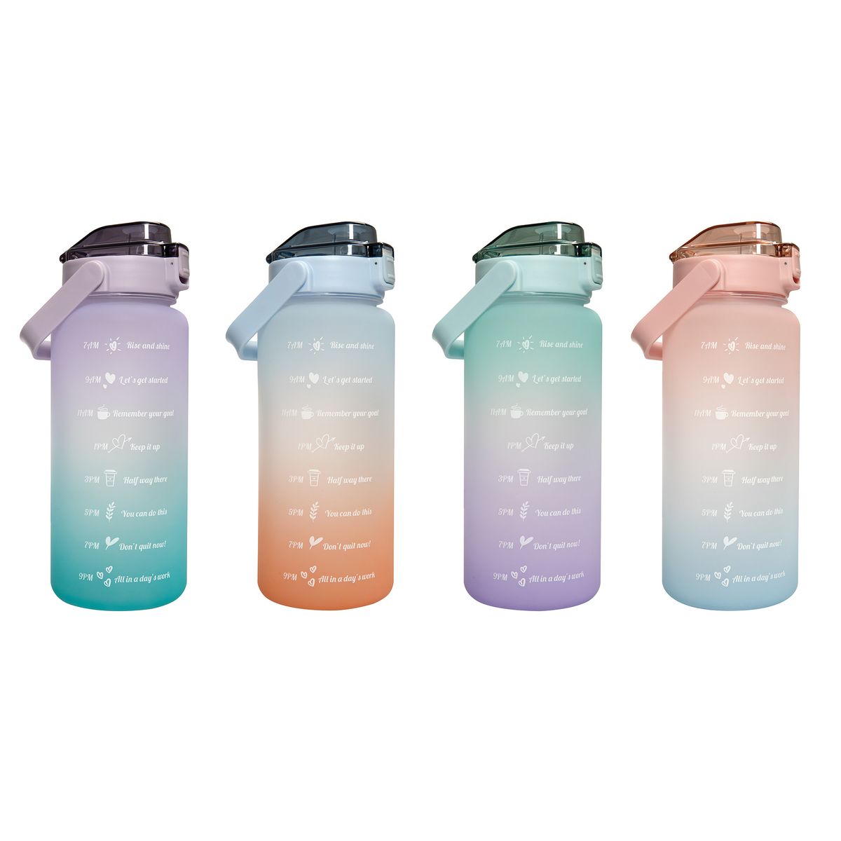 2L Water Bottle with Motivational Time Markers