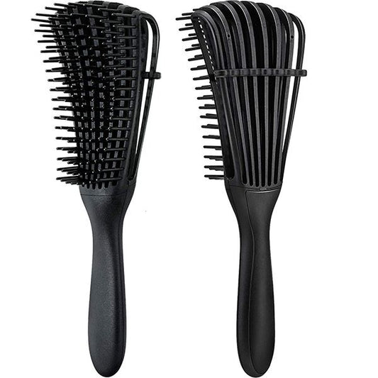 Detangling Brush - for Coily, Curly & Kinky Hair - Black