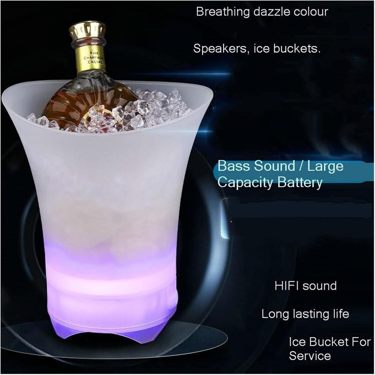 5L Ice Bucket Wireless Bluetooth Multicolor LED Rechargeable Party Speaker