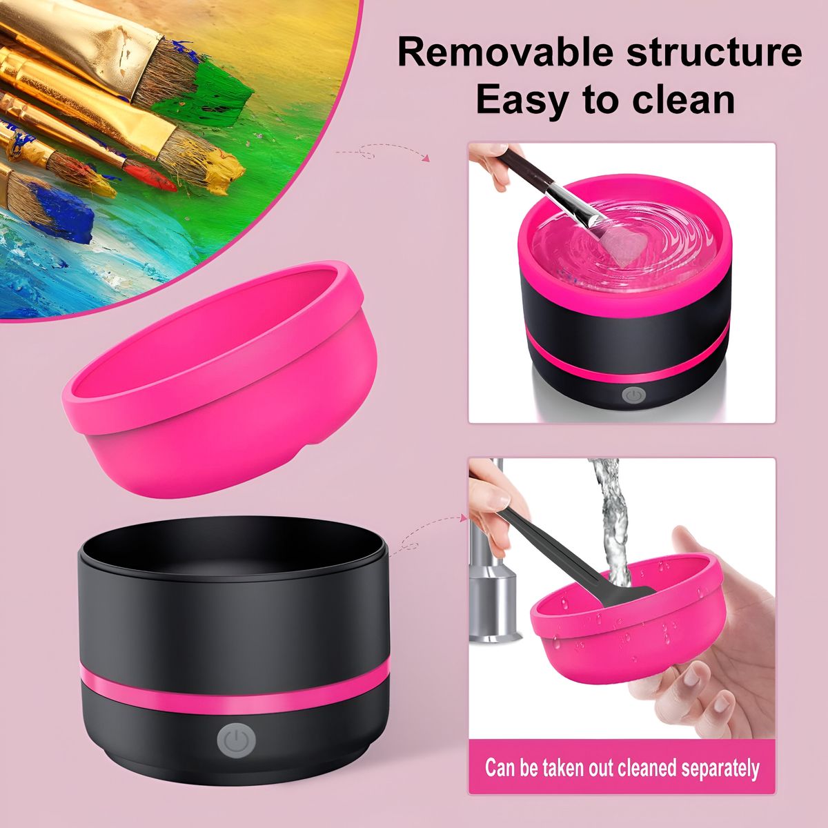 Multipurpose Electric Makeup And Paint Brush Cleaner Rinsing Cup