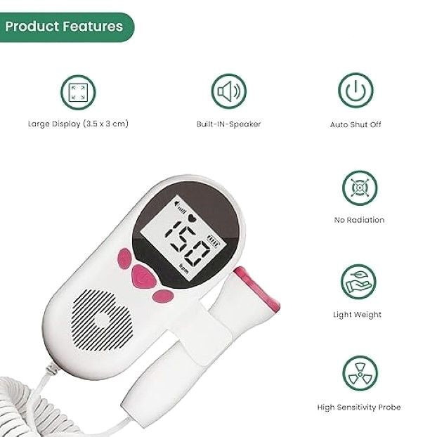 Baby Pulse Dansup Fetal Heart Monitor - White and Pink