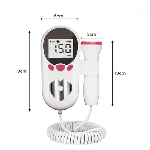 Baby Pulse Dansup Fetal Heart Monitor - White and Pink