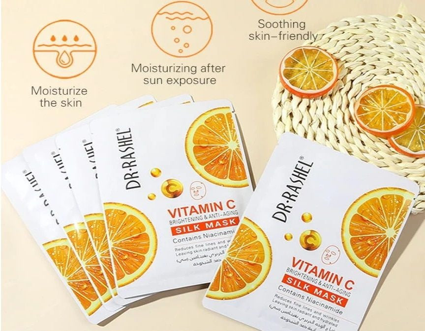 Bulk Pack-100 Masks Dr Rashel Vitamin C Brightening & Anti-Aging Silk Mask