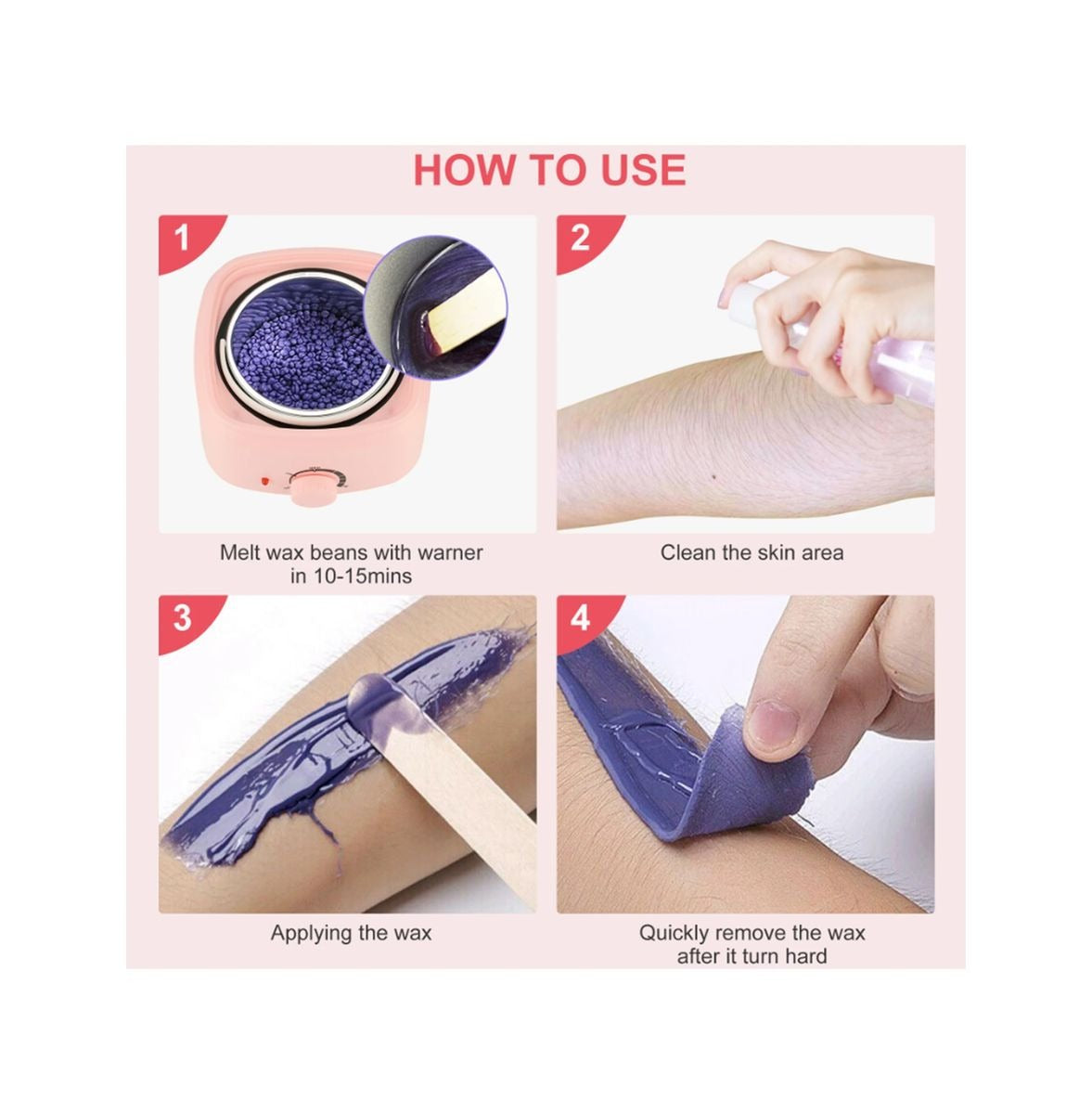 3PCS Heater Epilator Suit Paper Free Hair Removal Wax Set