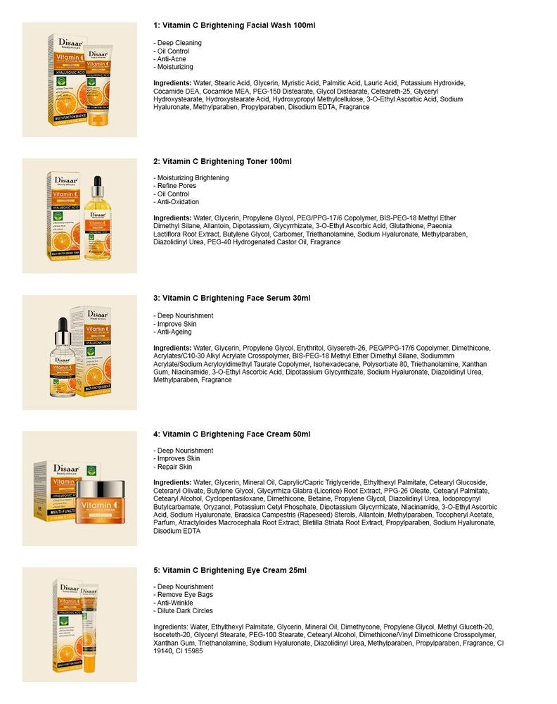Disaar Vitamin C Facial Skin Care Set
