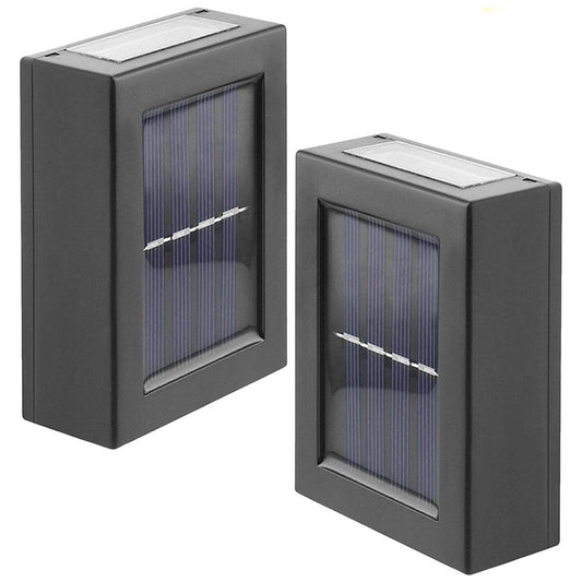 2 Pieces Outdoor Solar Wall Light For Fence Patio Stairs Yard - Warm white