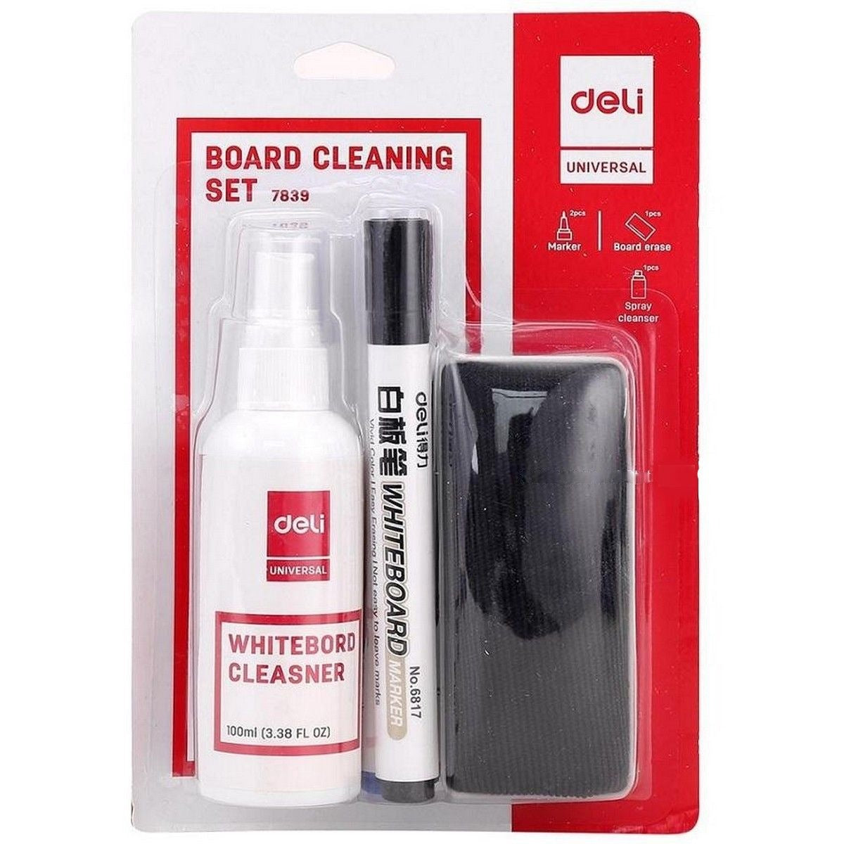 DELI 7839 Whiteboard Cleaning Starter Pack
