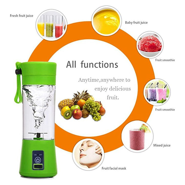 Portable & Rechargeable Battery Juice Blender - Green