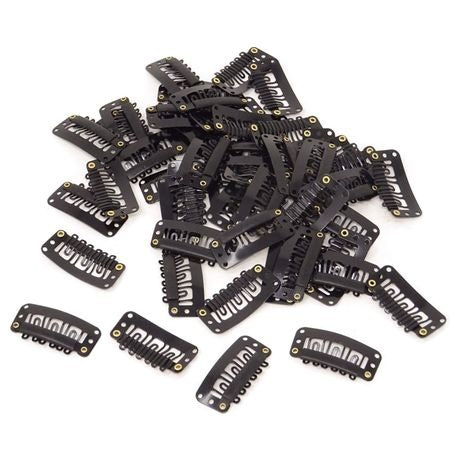 Extension/wig Clips Metal Pieces Black - Strong Grip