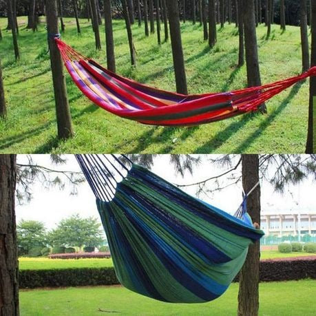 Portable Swing Canvas Stripe Hammock