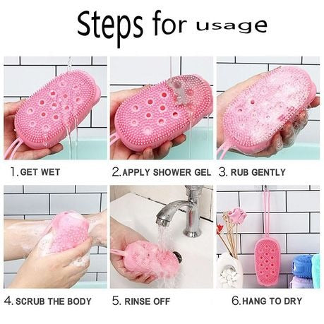 Silicone Bath Brush Double-Sided Massage Scalp Backwash Silicone Bath Brush Double-Sided Massage Scalp Backwash