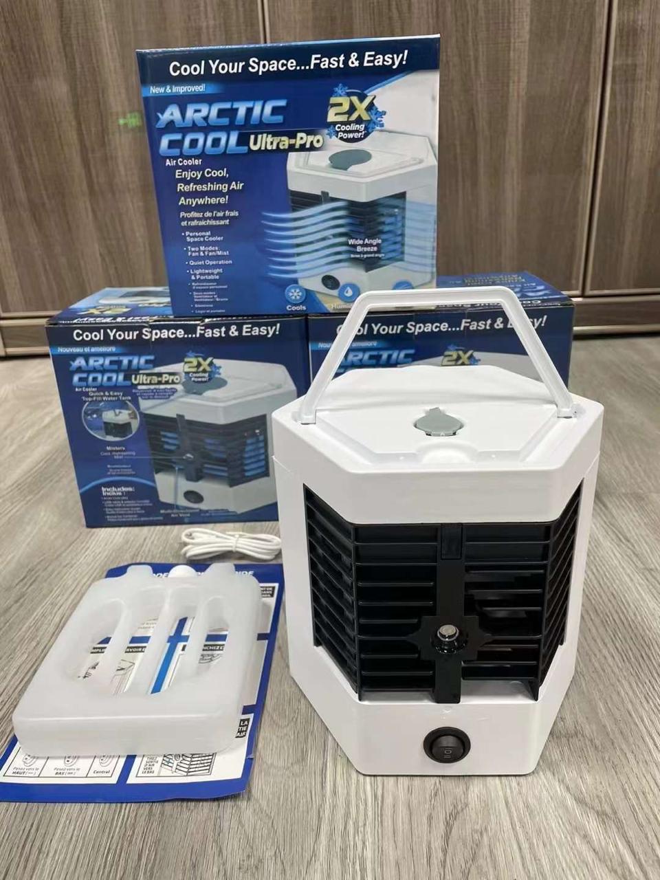 Arctic Cool Ultra-Pro Portable Air Cooler, 2X Cooling Power, Fast and Easy Operation, White