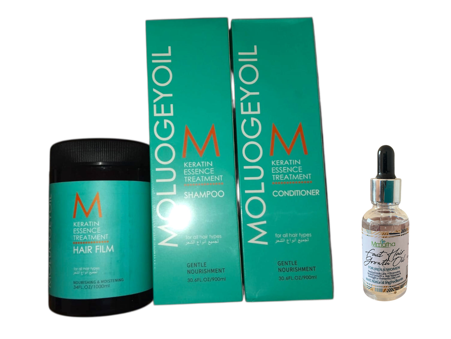 Moluogeyoil Keratin essence treatment with Mmafa fast hair growth oil