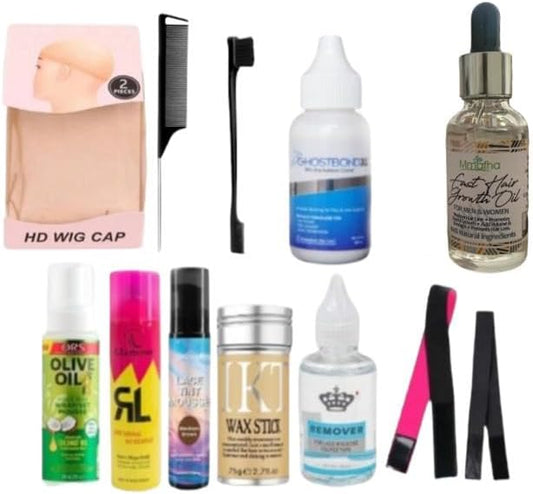 Wig Installation Kit With High Definition Wig Cap & Hair Oil