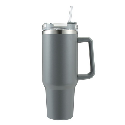 Tumbler with Handle Straw Lid Stainless Steel Travel Mug