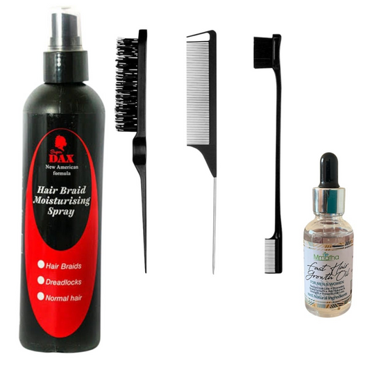Dax Hair Braid Moisturising Spray with 3 Combs Set & Hair Growth Oil