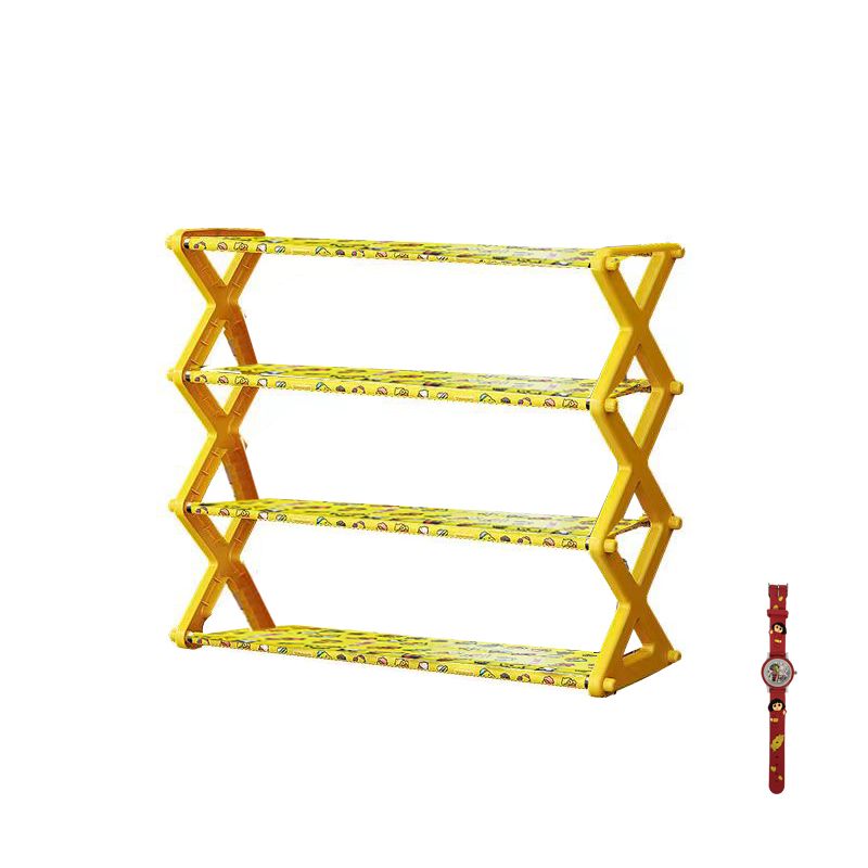 4-Tier Cute Shoe Rack Portable X-Shaped Shoe Storage Rack