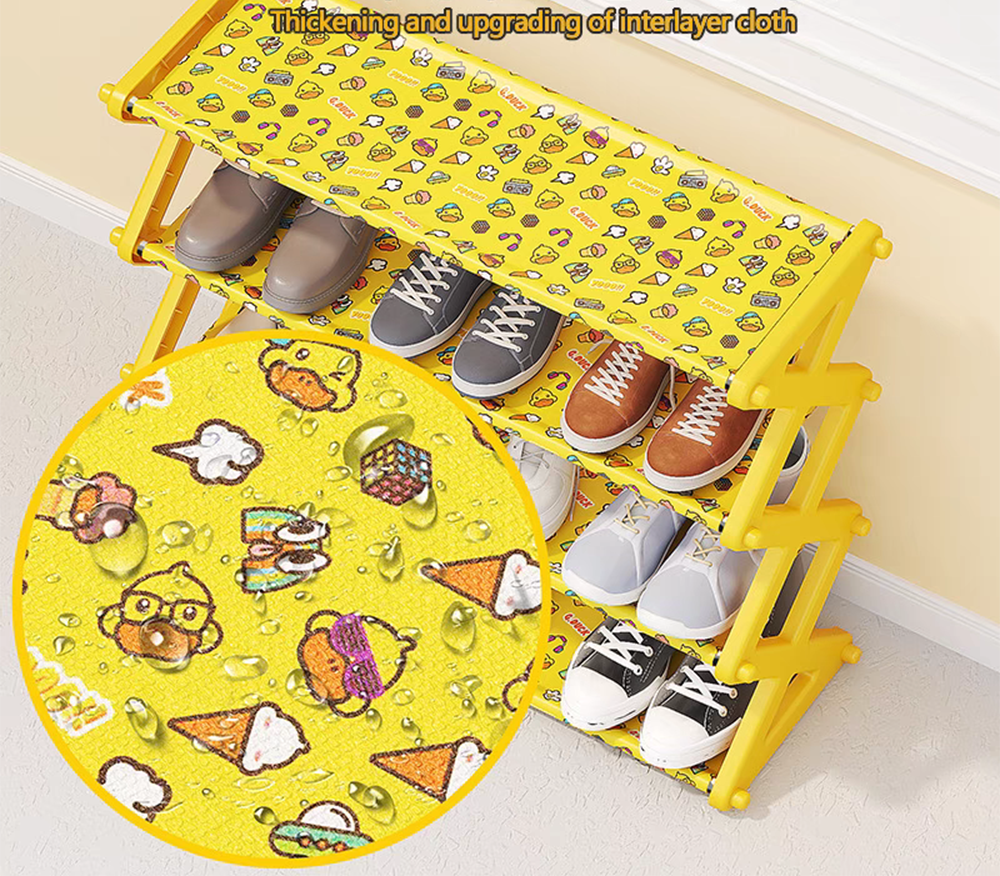 4-Tier Cute Shoe Rack Portable X-Shaped Shoe Storage Rack