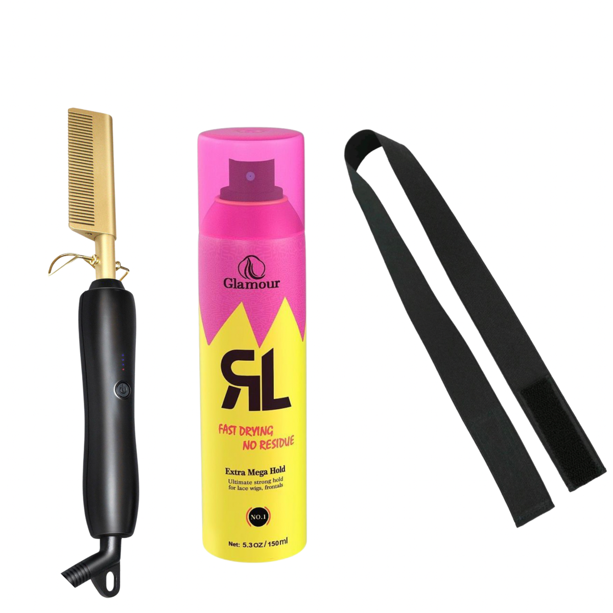 Frontal Installation Kit - Hot Comb - Melting Elastic Band - Glue Spray