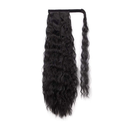 24 Inch Long Wavy Curly Hair Corn Wave Ponytail For Women