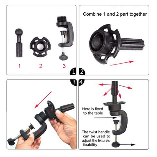 Mannequin Doll Head & Adjustable Clamp Table Holder