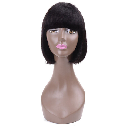 Brazilian/Peruvian Virgin Hair Straight Frontal Lace Wig 10inch Bob Black