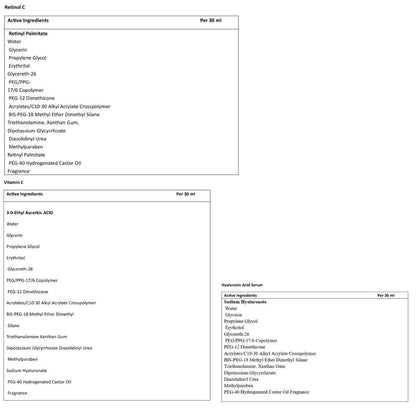 Face Serums Set-Hyaluronic Acid & Vitamin C & Retinol, derma roller, masks