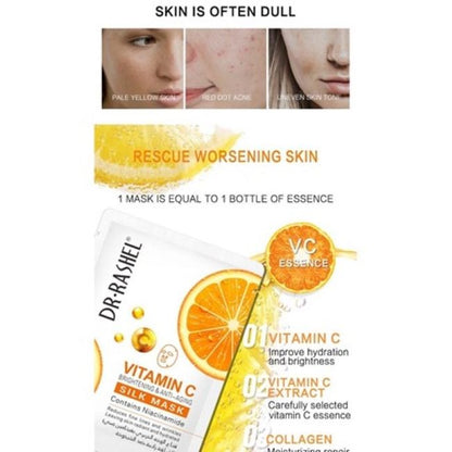 Dr. Rashel Vitamin C Brightening and Anti Aging Silk Mask- 5 Pack - Easy Trade
