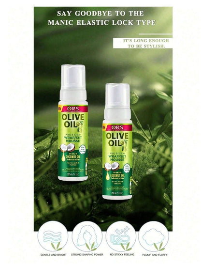 ORS Olive Wrap Mousse, Coil Calm Detangler with Edge Control & Hair Stick