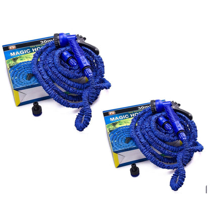 Lilhe Expandable Hose Pipe 30m - Blue - 2 Pack