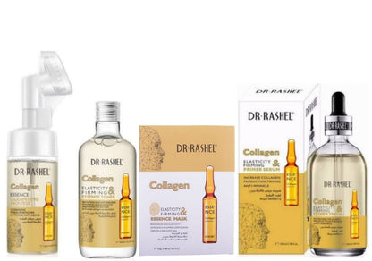 Lilhe Collagen Essence Cleansing Mousse, Toner, Mask & Serum- Pack of 4