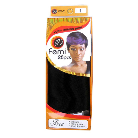 Femi 28 Pieces Human Hair Pieces With Closure