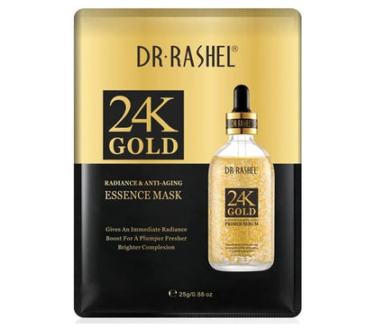 Dr. Rashel 24K Gold Radiance & Anti-Aging Essence Mask - Pack of 5