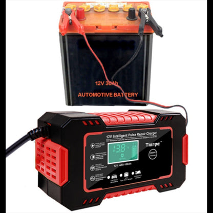 12V Car Intelligent Pulse Repair Battery Charger with LCD Screen Display