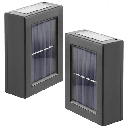 2 Pieces Outdoor Solar Wall Light For Fence Patio Stairs Yard - Warm white