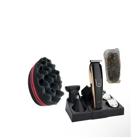 11-in-1 Professional Hair Clipper, Beard Brush & Barber Sponge Twist